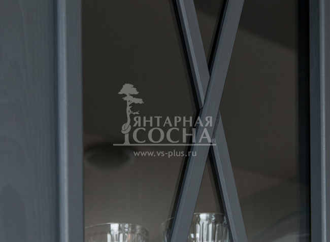 Шкаф для посуды Форест Графит широкий 4 двери 1 ящик Шкаф для посуды Форест Графит широкий 4 двери 1 ящик