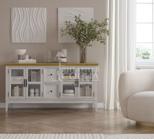 Тумба под ТВ со стеклянными дверями и ящиками Квадро-С 42 Тумба под ТВ со стеклянными дверями и ящиками Квадро-С 42