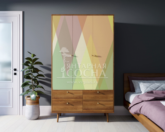 Шкаф трехстворчатый "Berber" принт 16 арт BB02/Print_16 Шкаф трехстворчатый "Berber" принт 16 арт BB02/Print_16