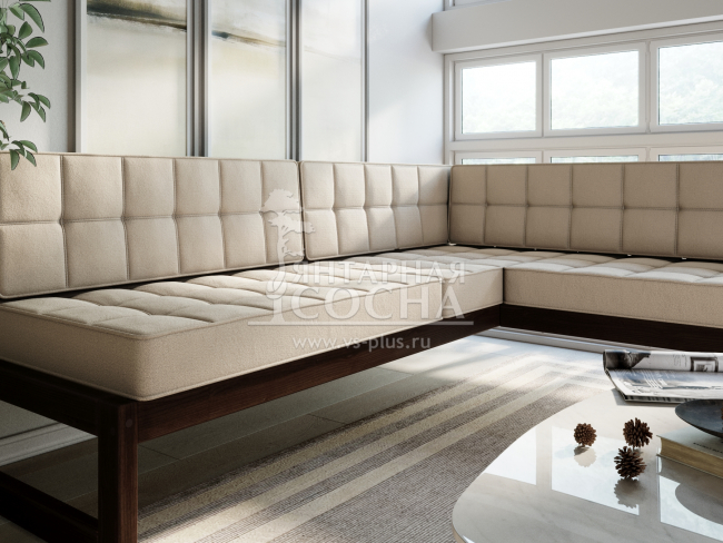 Диван Сега Угловой Velvet Орех Beige Диван Сега Угловой Velvet Орех Beige