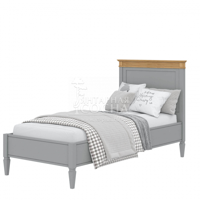 Кровать односпальная Ольса 90 (серый 7042/антик 24) (1.0.3) Кровать односпальная Ольса 90 (серый 7042/антик 24) (1.0.3)