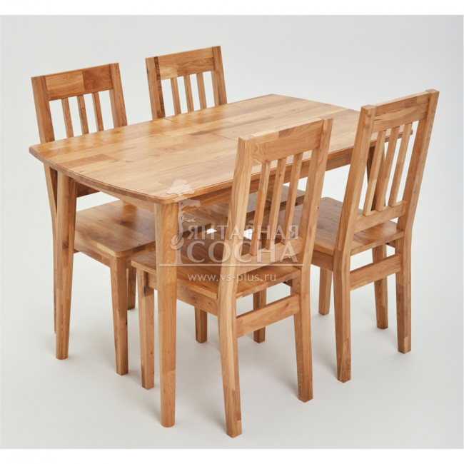 Обеденная группа №4 /Стол раскладной Модерн 1+Стулья Немо 1/ из массива дуба Обеденная группа №4 /Стол раскладной Модерн 1+Стулья Немо 1/ из массива дуба