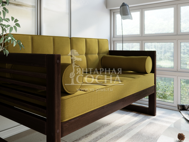 Диван Сега М Textile Орех Mustard Диван Сега М Textile Орех Mustard