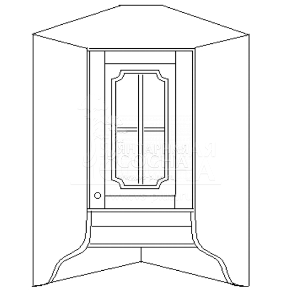 "Скайда-1" Шкаф угловой навесной 60 (1 дверь, стекло)
