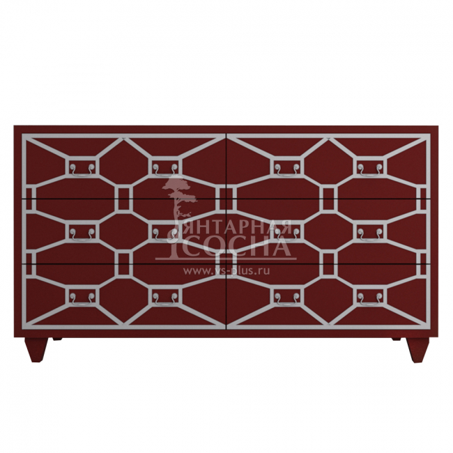 Бордовый комод "Emerald" 6 ящиков арт DSC348ETG/R Бордовый комод "Emerald" 6 ящиков арт DSC348ETG/R