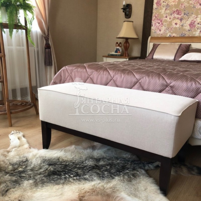 Банкетка-пуф ткань рогожка светло-бежевая Банкетка-пуф ткань рогожка светло-бежевая