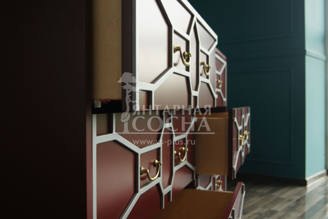 Бордовый комод "Emerald" 6 ящиков арт DSC348ETG/R Бордовый комод "Emerald" 6 ящиков арт DSC348ETG/R