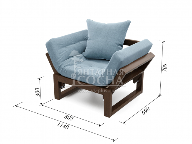 Кресло Амбер Textile Орех Blue Кресло Амбер Textile Орех Blue