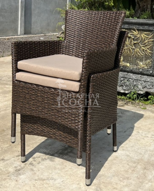 Комплект мебели из иск. ротанга AM-196B/T196 Brown (4+1) Комплект мебели из иск. ротанга AM-196B/T196 Brown (4+1)