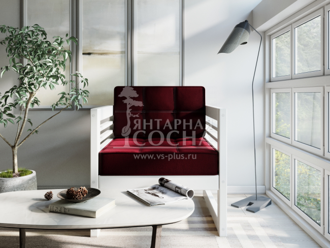 Кресло Сега Velvet Белая эмаль Vinous Кресло Сега Velvet Белая эмаль Vinous