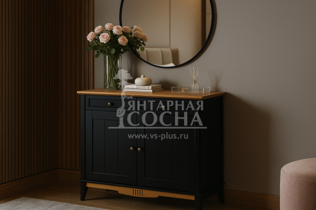 Комод буфета Пенни (Тумба буфета 22) блэк/антик 24 Комод буфета Пенни (Тумба буфета 22) блэк/антик 24