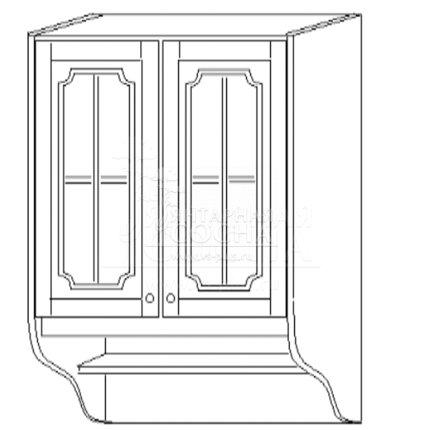 "Скайда-1" Шкаф 60 навесной (2 двери, стекло)