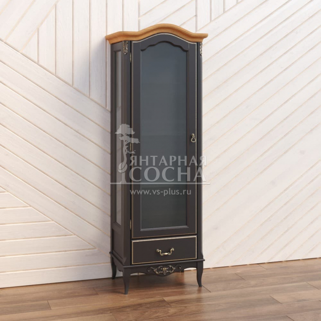 Витрина стеклянная L с зеркалом Прованс ясень Витрина стеклянная L с зеркалом Прованс ясень