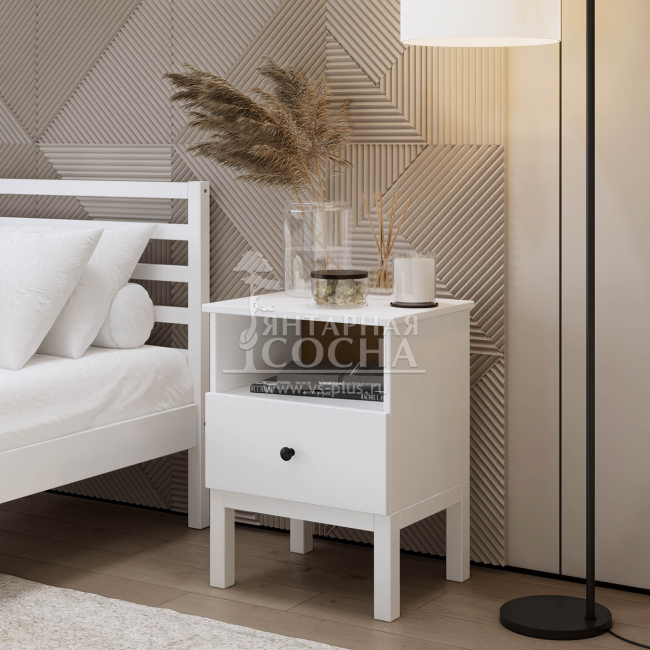 Тумба прикроватная ТИРАНА Белая Тумба прикроватная ТИРАНА Белая