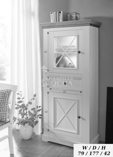 Шкаф для посуды Форест Графит низкий 2 двери 1 ящик Шкаф для посуды Форест Графит низкий 2 двери 1 ящик