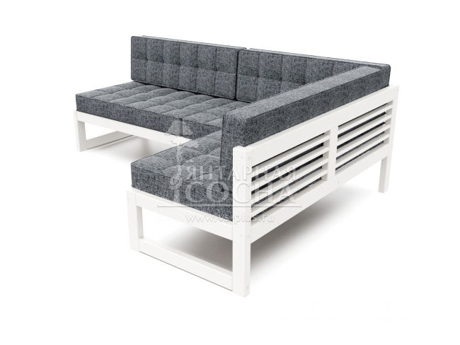 Диван Сега Угловой Textile Белая эмаль Grafit Диван Сега Угловой Textile Белая эмаль Grafit