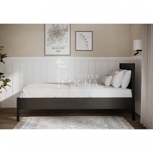 Кровать односпальная ИЛЕКСА 90х200 Черная Кровать односпальная ИЛЕКСА 90х200 Черная