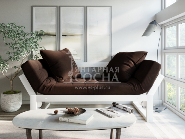 Кушетка Амбер Velvet Белая эмаль Chocolate Кушетка Амбер Velvet Белая эмаль Chocolate