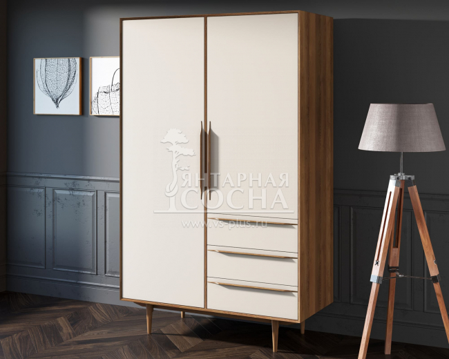 Шкаф в скандинавском стиле "Bruni white" с ящиками арт BR27WH Шкаф в скандинавском стиле "Bruni white" с ящиками арт BR27WH