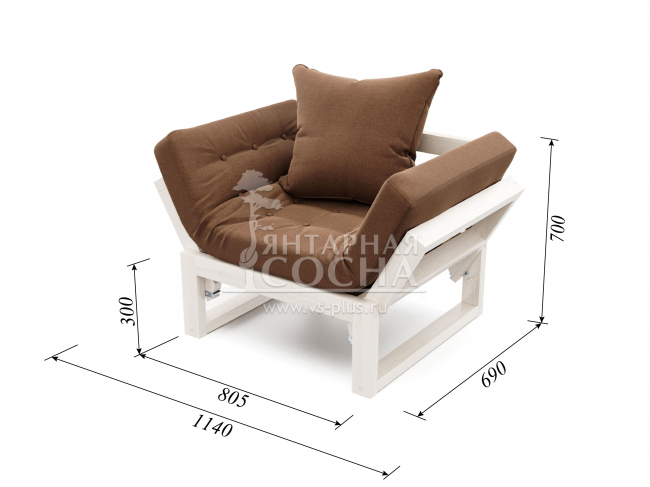 Кресло Амбер Textile Беленый Дуб Brown Кресло Амбер Textile Беленый Дуб Brown