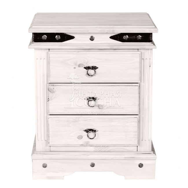 Тумба прикроватная Викинг 02 из массива сосны (белый воск) Тумба прикроватная Викинг 02 из массива сосны (белый воск)