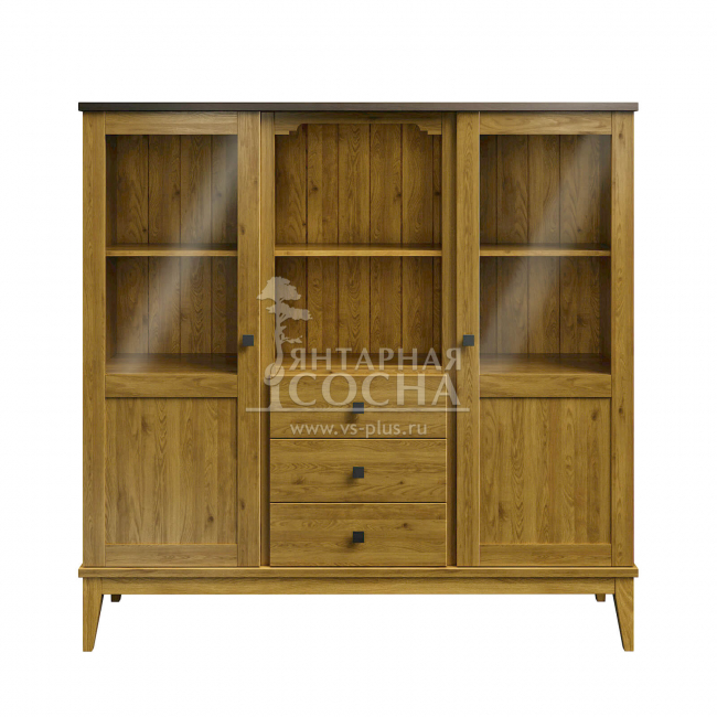 Шкаф для посуды Бон Вояж 203-150 (ФА) антик 24-колониал (3.1.1)  Шкаф для посуды Бон Вояж 203-150 (ФА) антик 24-колониал (3.1.1)