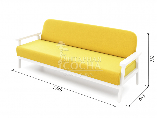 Диван Флори Б Velvet Белая Эмаль Yellow Диван Флори Б Velvet Белая Эмаль Yellow