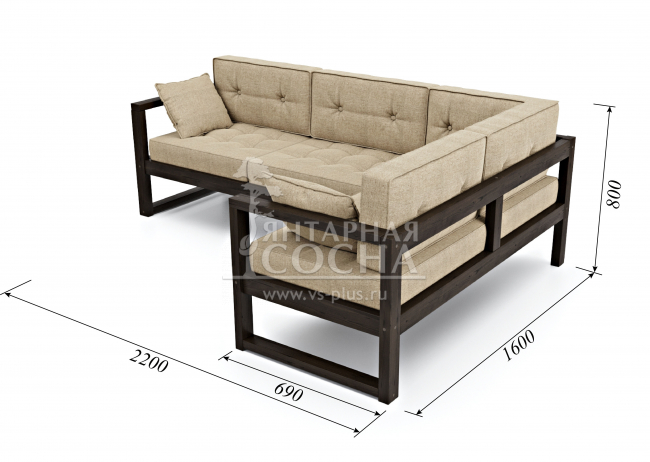 Диван Астер Угловой Textile Венге Beige Диван Астер Угловой Textile Венге Beige