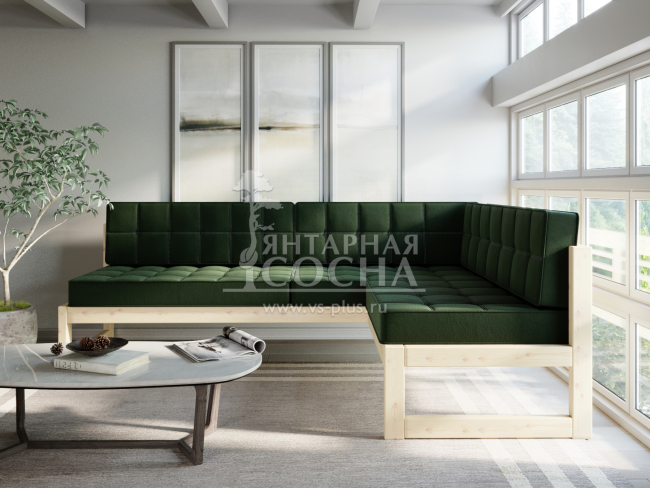 Диван Сега Угловой Velvet Сосна Green Диван Сега Угловой Velvet Сосна Green