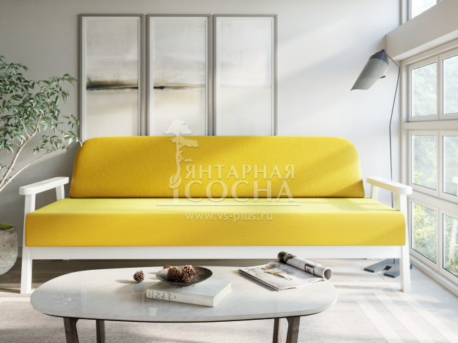 Диван Флори Б Velvet Белая Эмаль Yellow Диван Флори Б Velvet Белая Эмаль Yellow