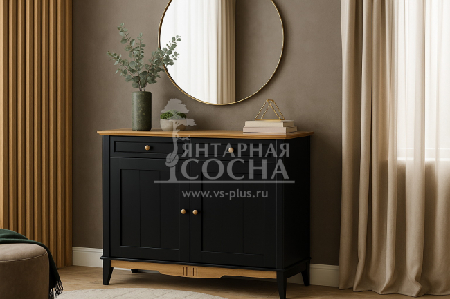 Комод буфета Пенни (Тумба буфета 22) блэк/антик 24 Комод буфета Пенни (Тумба буфета 22) блэк/антик 24