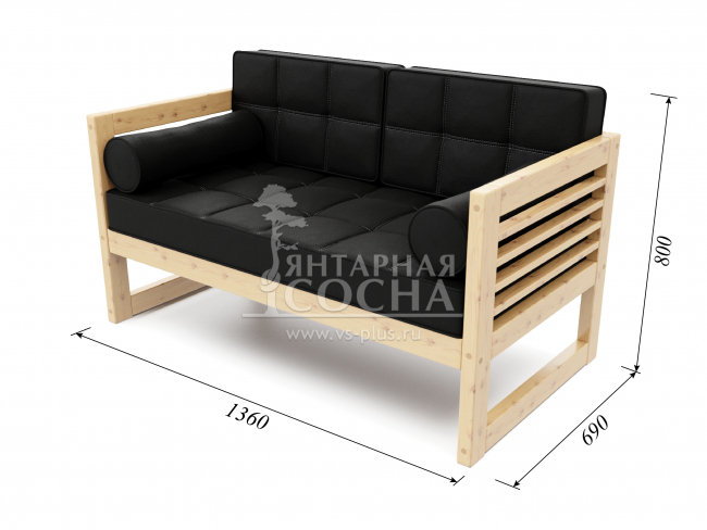 Диван Сега М Velvet Сосна Black Диван Сега М Velvet Сосна Black