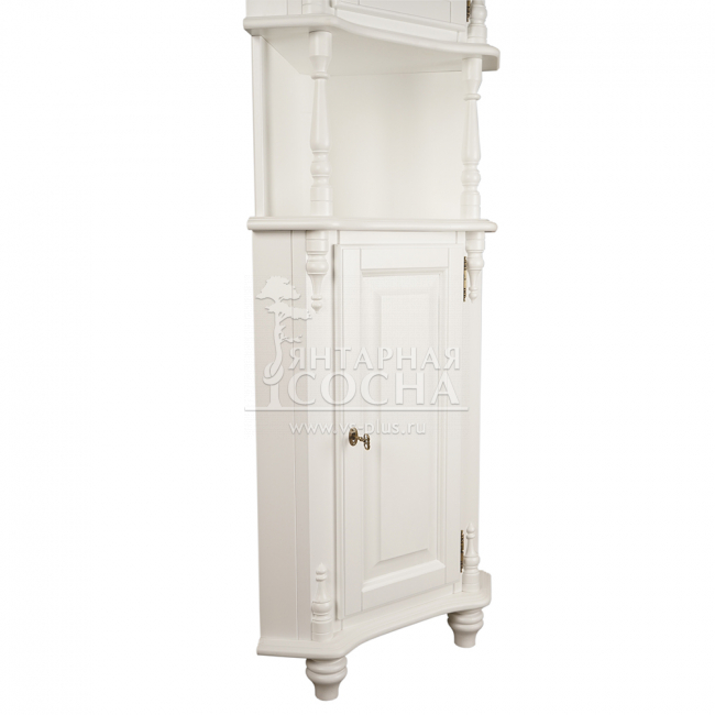 Шкаф Скандия угловой с подсветкой, стекло с витражной сеткой, правое открывание Шкаф Скандия угловой с подсветкой, стекло с витражной сеткой, правое открывание