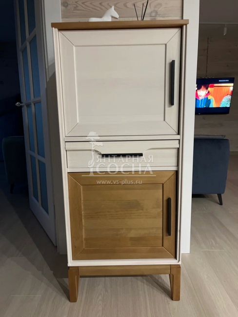 Шкаф для посуды 21 Гранада белый воск/антик 24 Шкаф для посуды 21 Гранада белый воск/антик 24