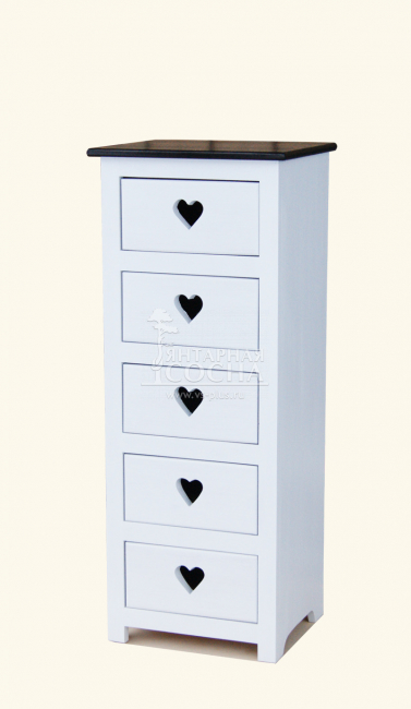 Шифоньер 5 ящиков с сердцем Шифоньер 5 ящиков с сердцем