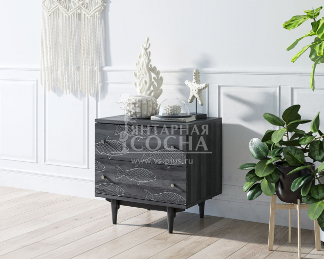 Комод "Boho" 2 ящика с рыбами арт BH03 Комод "Boho" 2 ящика с рыбами арт BH03