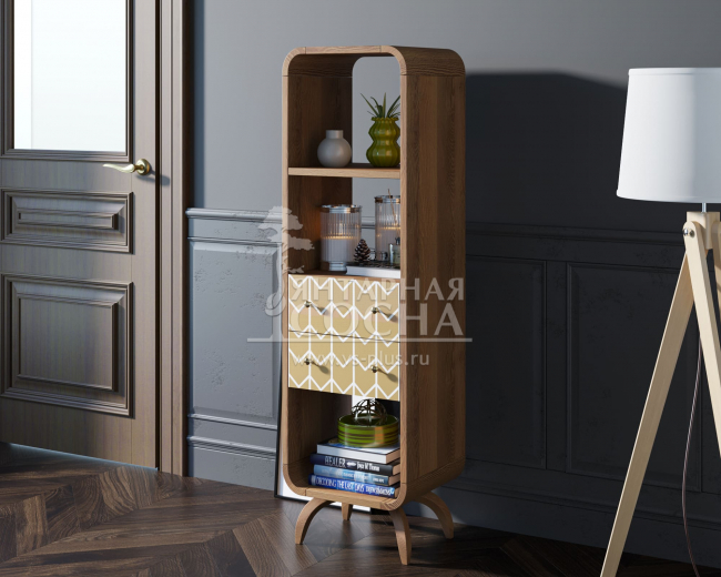 Стеллаж "Ellipse print" узкий с ящиками принт 1 арт EL17/print_01 Стеллаж "Ellipse print" узкий с ящиками принт 1 арт EL17/print_01