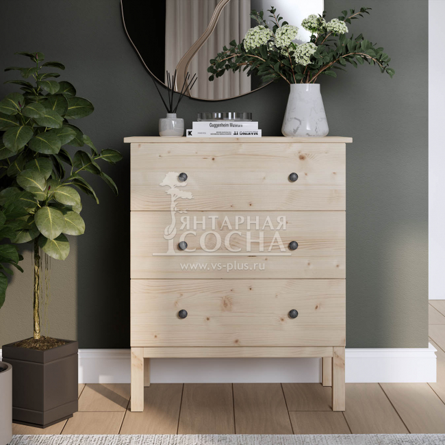 Комод ТИРАНА 3 ящика без отделки Комод ТИРАНА 3 ящика без отделки
