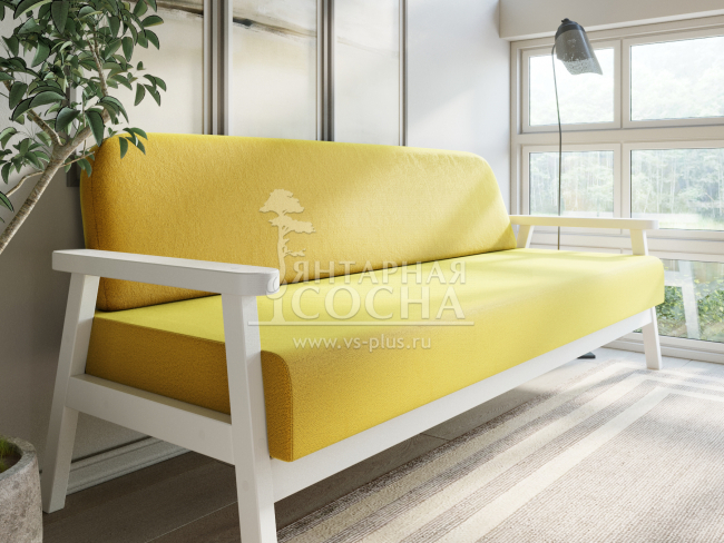 Диван Флори Б Velvet Белая Эмаль Yellow Диван Флори Б Velvet Белая Эмаль Yellow