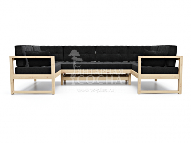 Диван Астер П-образный Textile Сосна Black Диван Астер П-образный Textile Сосна Black
