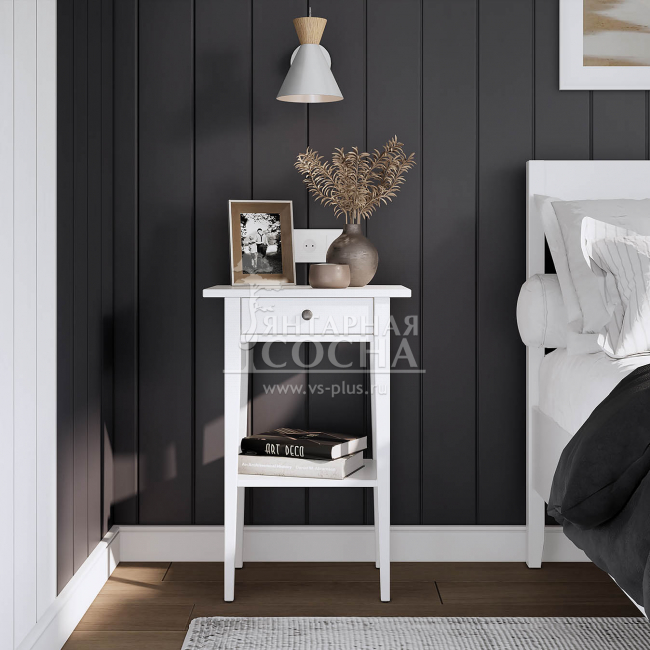 Тумба прикроватная КЫМОР 1 ящик Белая Тумба прикроватная КЫМОР 1 ящик Белая